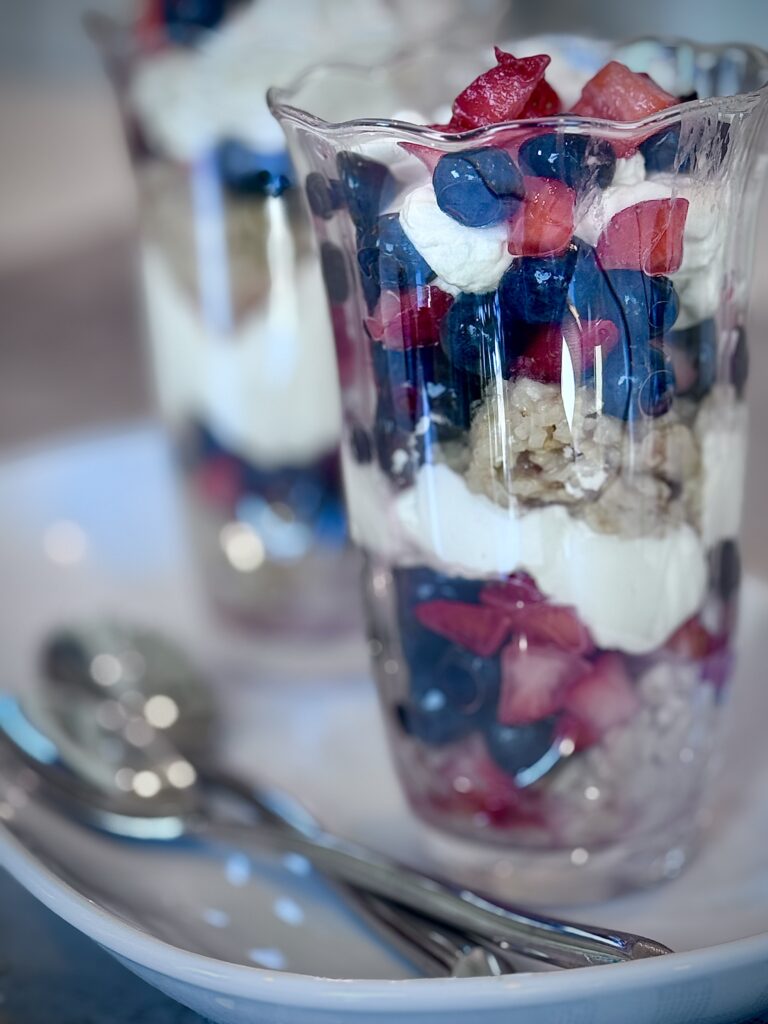 oatmeal parfait with chantilly cream