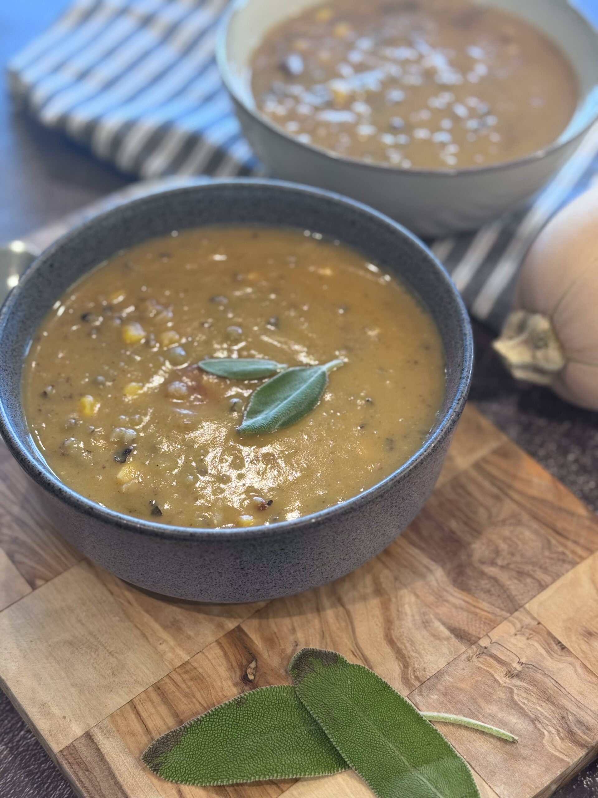 Butternut squash and sausage soup