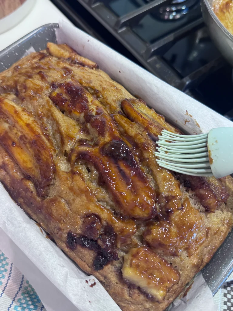 brush the banana bread