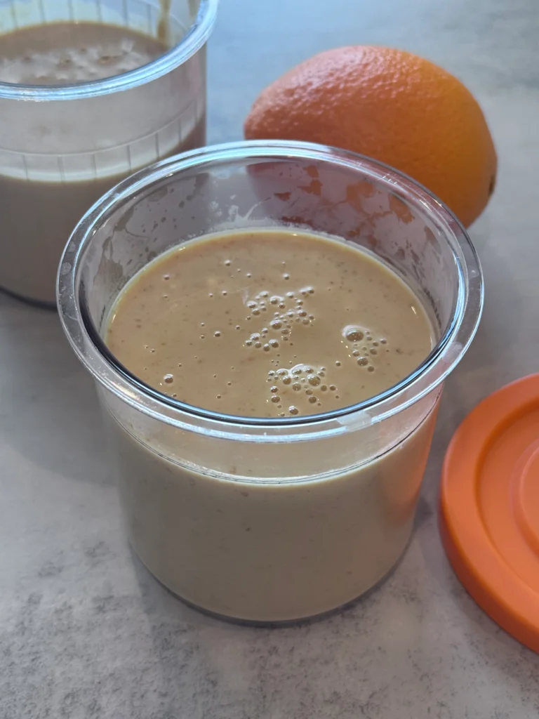 Pour into Ninja Creami containers