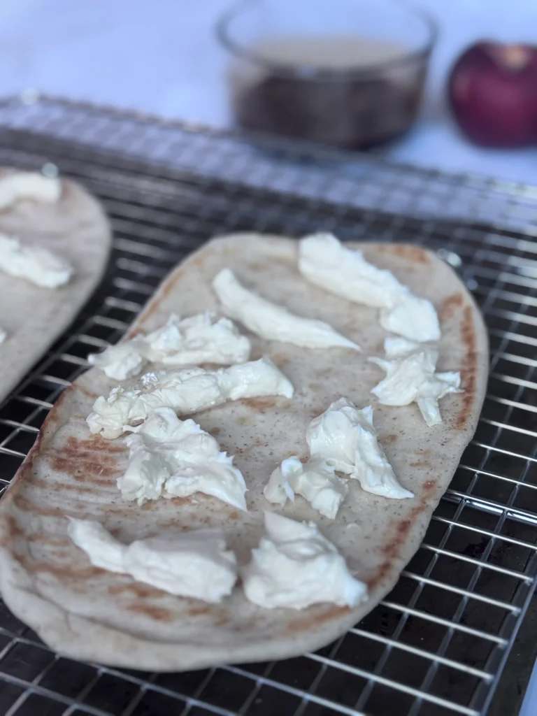 Peach and brie naan