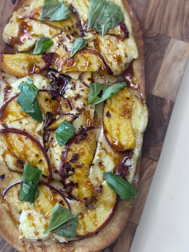 Peach and Brie Flatbread