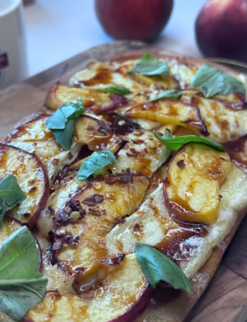 Peach and Brie Flatbread