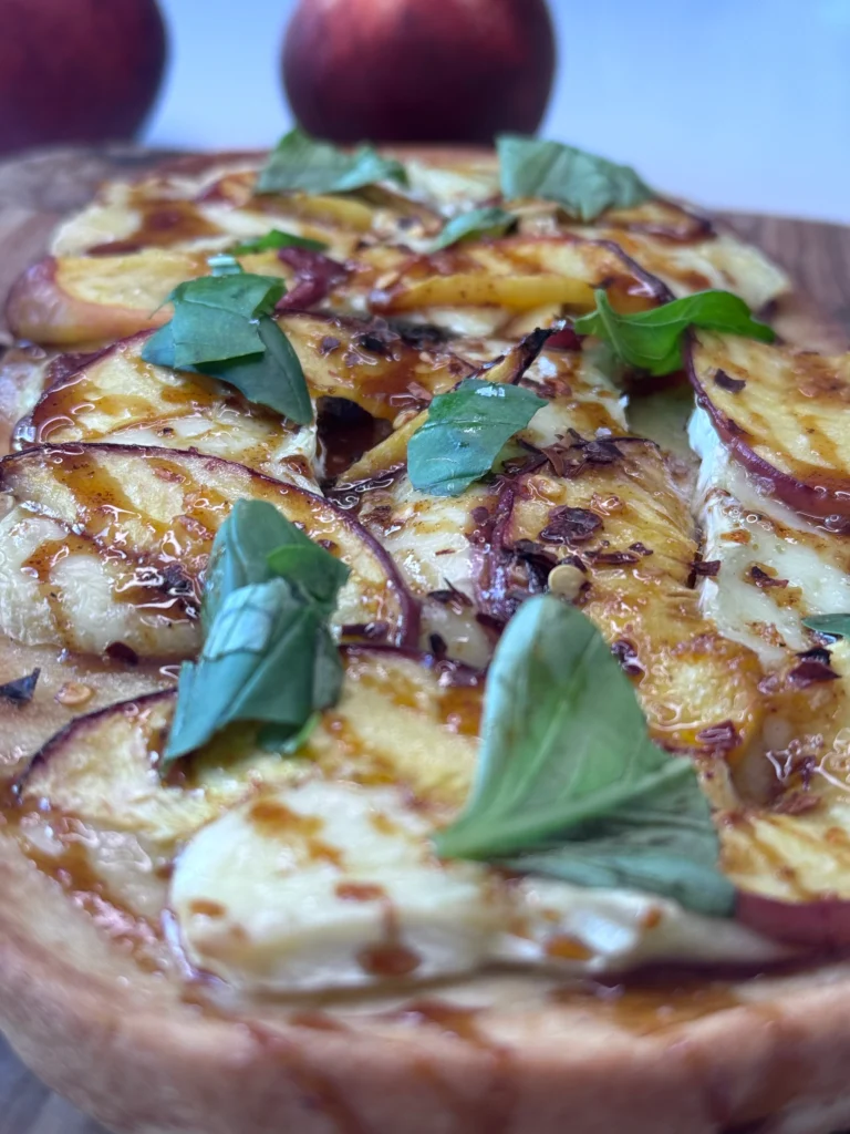 Peach and Brie Flatbread