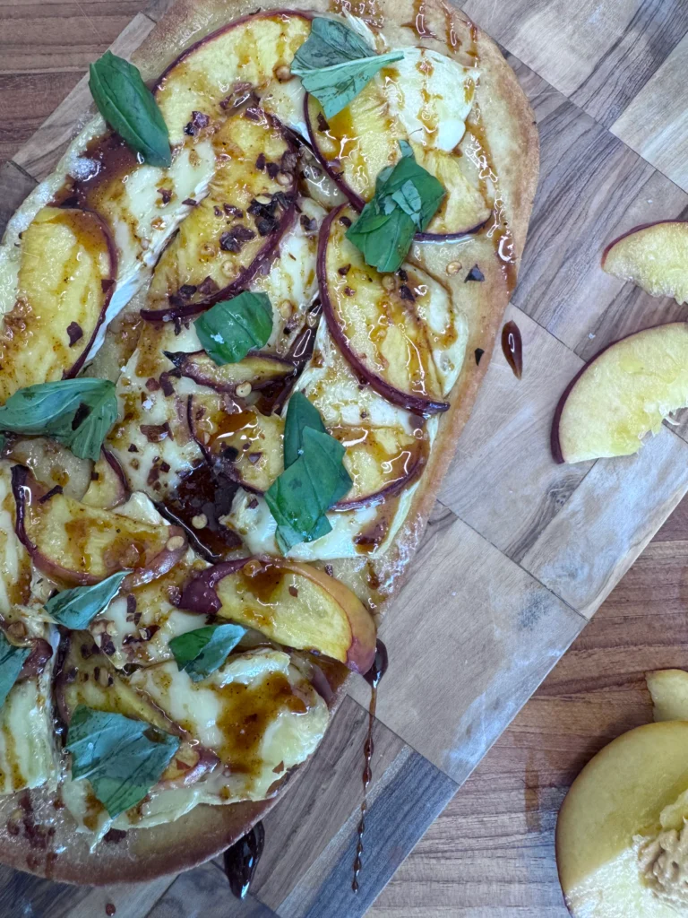 Peach and Brie Flatbread