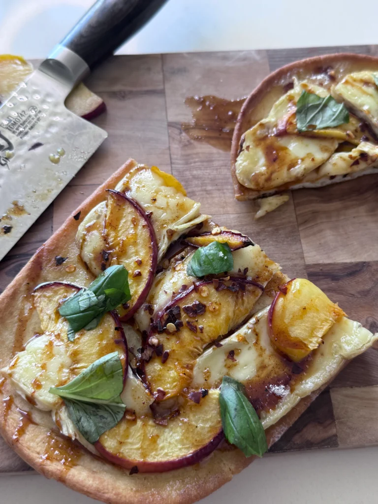 Peach and Brie Flatbread