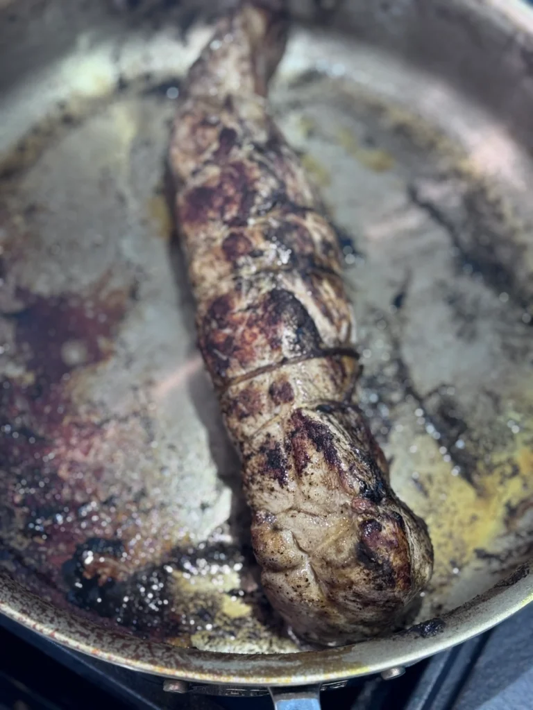 Sear the pork loin