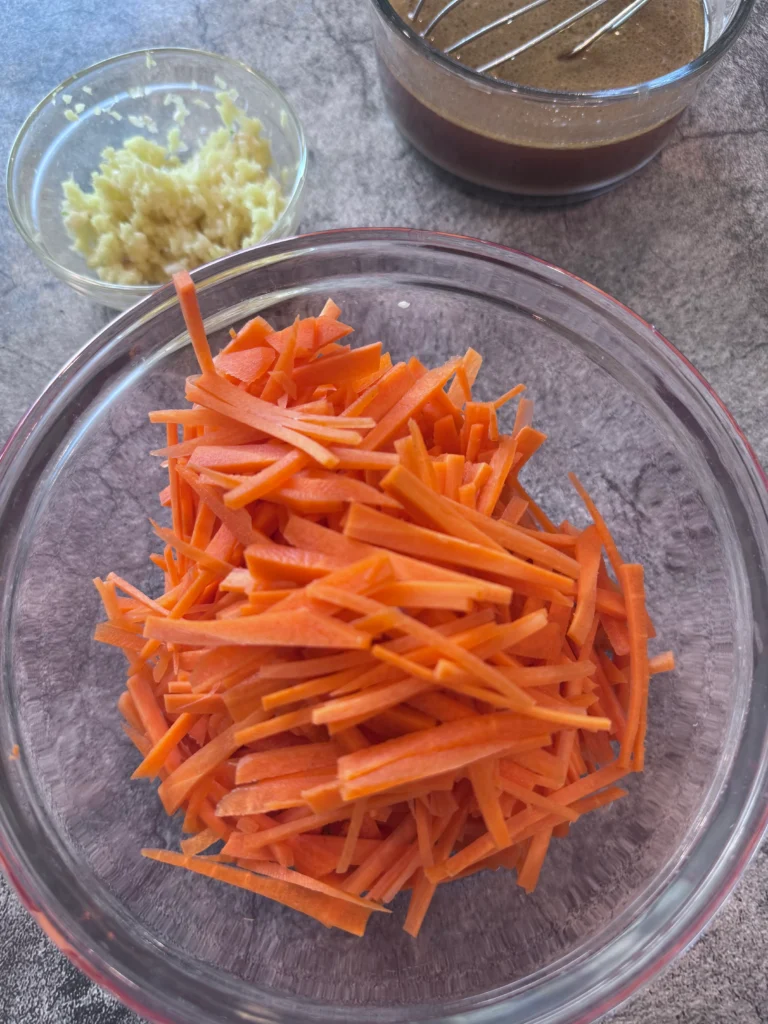 Carrots for pork stir fry