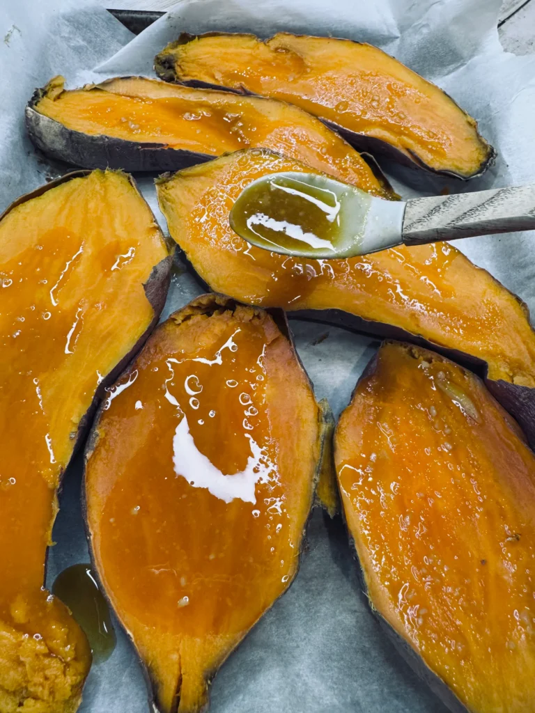 Glaze the potatoes