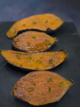 Miso roasted sweet potatoes