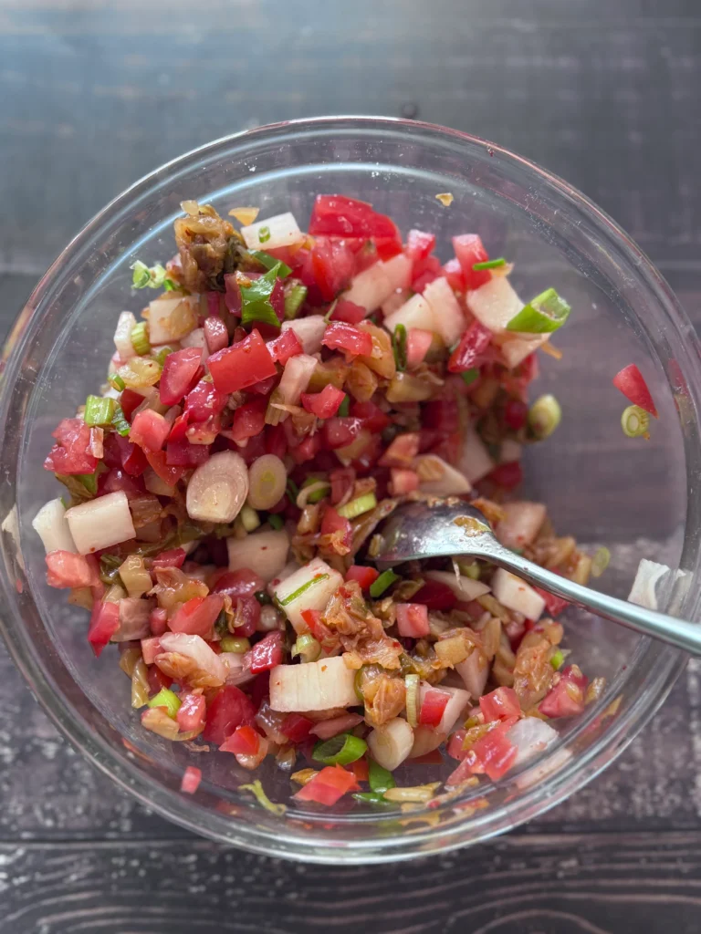 Make the kimchi salsa