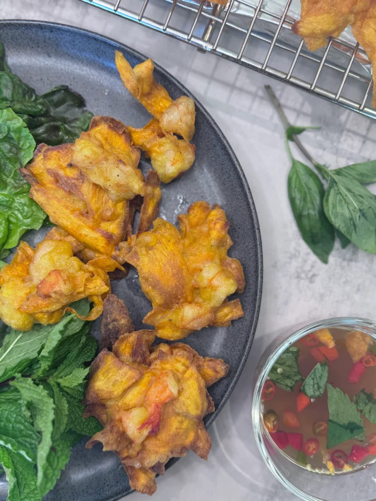 Vietnamese Sweet Potato and Shrimp Fritters