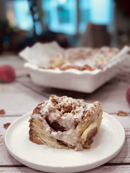 Peach Cobbler Cinnamon Rolls