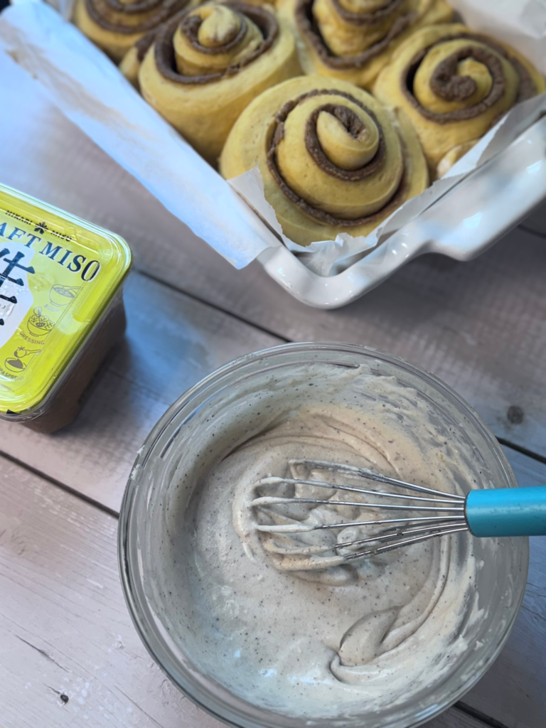 Pumpkin Cinnamon Rolls with Maple-Miso Glaze