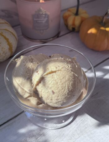 Pumpkin Goat Cheese Ice Cream with Bourbon Date