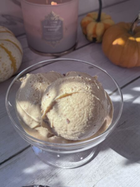 Pumpkin Goat Cheese Ice Cream with Bourbon Date