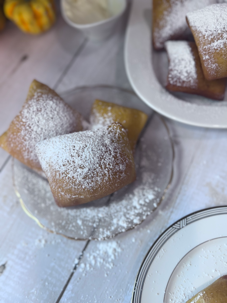 Pumpkin Beignets with Maple Sugar and Cardamom Mascarpone Cream