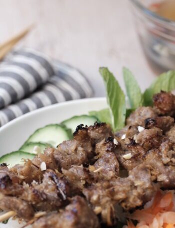 Vietnamese Grilled Lemongrass Pork Noodle Bowls (bun thit nuong)