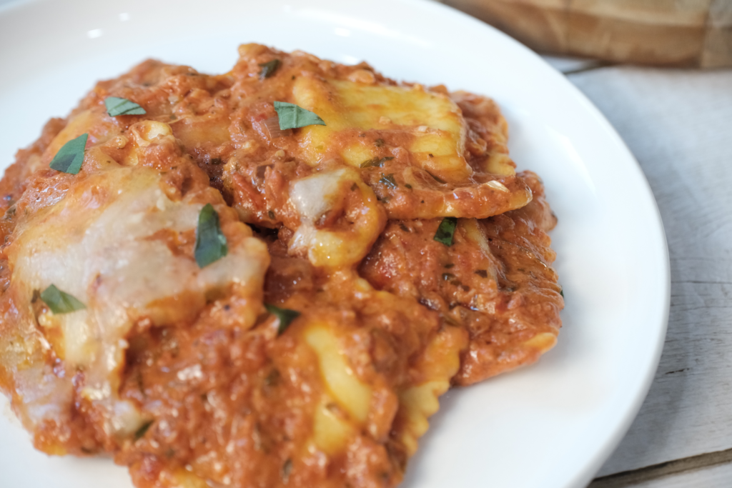 One Pan Ravioli Bake