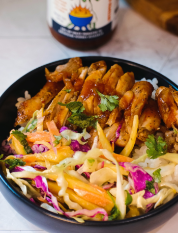 BBQ Rice Bowls with Mango Slaw